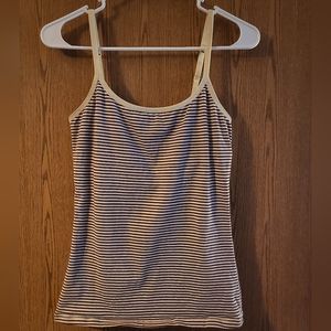 Pact Everyday Shelf Bra Camisole organic cotton purple stripe size small